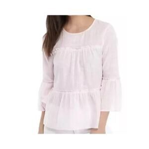 Cupio Blush Cross Hatch Tier Stripe Top Size Medium